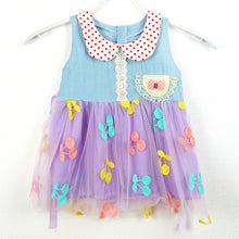 New Girl Lapel Button Down One-Piece Denim Shirt Tulle Dress Kids Tutu Dress 1-5Y NW