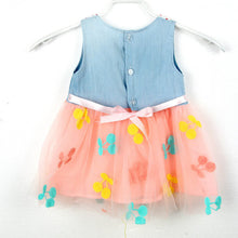 New Girl Lapel Button Down One-Piece Denim Shirt Tulle Dress Kids Tutu Dress 1-5Y NW