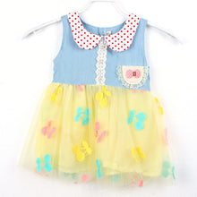 New Girl Lapel Button Down One-Piece Denim Shirt Tulle Dress Kids Tutu Dress 1-5Y NW