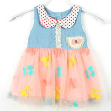 New Girl Lapel Button Down One-Piece Denim Shirt Tulle Dress Kids Tutu Dress 1-5Y NW