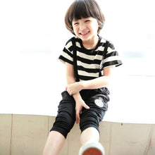New Kids Boys Clothing Sets Baby Straps Striped Shirts Harem Pants Suit Cotton 2pcs Set Outfits Clothes 0-4Y NW