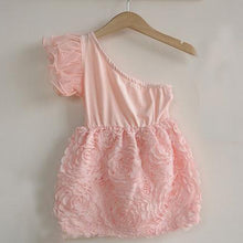 New Kids Girls Toddlers Bow-knot One Piece Dress One Shoulder Lace 1-7Y NW