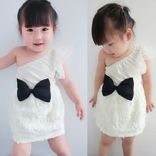 New Kids Girls Toddlers Bow-knot One Piece Dress One Shoulder Lace 1-7Y NW