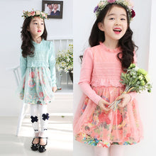 New Lovely 1-6Y Kids Girls Dress Pleated Lace Floral Dresses Long Sleeve Baby Tutu Dress Clothes NW