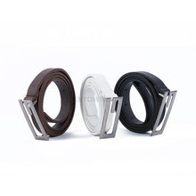 New Men G Shape Alloy Buckle Thin Faux Leather Waist Belt Strap Waistband NW