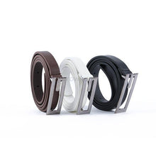 New Men G Shape Alloy Buckle Thin Faux Leather Waist Belt Strap Waistband NW