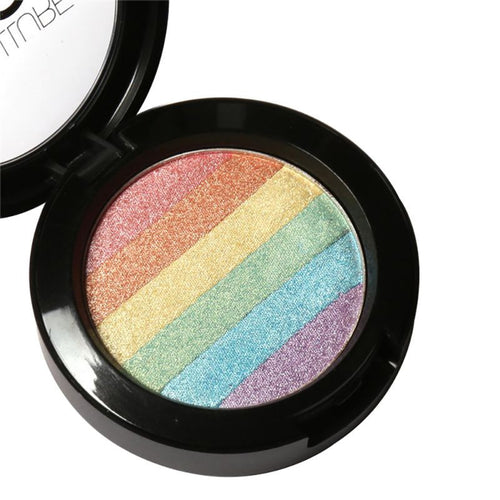 New Rainbow Highlighter Makeup Palette Cosmetic Blusher Shimmer Powder Contour Eyeshadow Face Changing Highlight NW