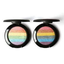 New Rainbow Highlighter Makeup Palette Cosmetic Blusher Shimmer Powder Contour Eyeshadow Face Changing Highlight NW