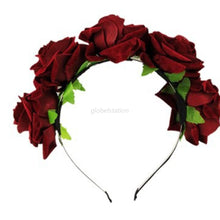 New Rose Flower Garland Hair Head Band Crown For Bride Flower Girl 6 Colors NW
