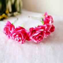 New Rose Flower Garland Hair Head Band Crown For Bride Flower Girl 6 Colors NW