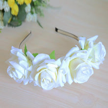 New Rose Flower Garland Hair Head Band Crown For Bride Flower Girl 6 Colors NW