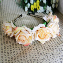 New Rose Flower Garland Hair Head Band Crown For Bride Flower Girl 6 Colors NW