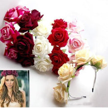 New Rose Flower Garland Hair Head Band Crown For Bride Flower Girl 6 Colors NW