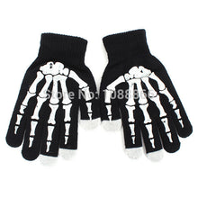 New Style Full Finger Unisex Ghost Bone Touch Screen Knit Skeleton GlovesFree ping NW