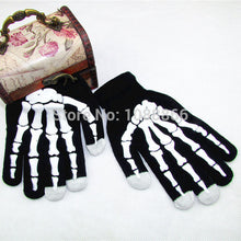 New Style Full Finger Unisex Ghost Bone Touch Screen Knit Skeleton GlovesFree ping NW