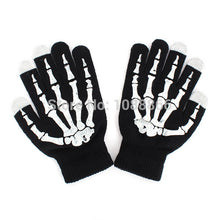 New Style Full Finger Unisex Ghost Bone Touch Screen Knit Skeleton GlovesFree ping NW