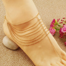 New Stylish Multi Tassels Anklets Bracelet Sexy Foot Chain for Women Link Gold Anklet NW