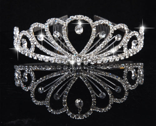 New Stylish noble Pretty Silver Crystal Rhinestone Wedding Bridal Rhinestone Crown Headband Tiara Comb NW