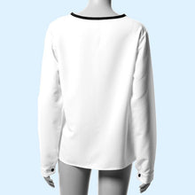 New Style Fashion Womens Casual White Shirt Long Sleeve Black Side Chiffon Blouse V-neck Work Shirts Women NW