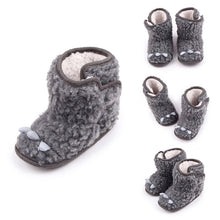 New Super Warm Infantil Baby Boys Girls Little Monster Flock Boots Shoes Kids Prewalker Soft Bottom Anti-slip Crib Snow Shoes NW