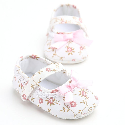 New Sweet Lovely Newborn Baby Girls Princess Mary Jane Ballet Dress First Walkers Crib Babe Floral Soft Soled Anti-Slip Shoes NW
