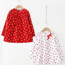 New Toddler Baby Girls Polka Dots Bowknot Long Sleeve Cotton T-shirt Dress 2-7 Year NW