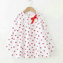 New Toddler Baby Girls Polka Dots Bowknot Long Sleeve Cotton T-shirt Dress 2-7 Year NW