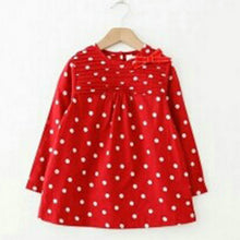 New Toddler Baby Girls Polka Dots Bowknot Long Sleeve Cotton T-shirt Dress 2-7 Year NW