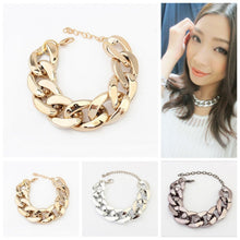 New Women Fashion Gold Silver Plated Cuff Charm Chain Bracelet Jewelry NW