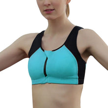 New Women Fitness Workout Bra Top Zipper Front Padded Underwear Adjustable Strap Quick Dry Seamless Push Up Bras NW
