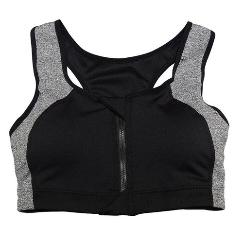 New Women Fitness Workout Bra Top Zipper Front Padded Underwear Adjustable Strap Quick Dry Seamless Push Up Bras NW