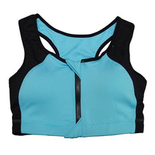 New Women Fitness Workout Bra Top Zipper Front Padded Underwear Adjustable Strap Quick Dry Seamless Push Up Bras NW