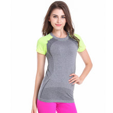 New Women Multi-color Gathered Workout exercise Stretch Fitness Women Clothing Quick Dry T-shirt Top NW