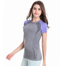 New Women Multi-color Gathered Workout exercise Stretch Fitness Women Clothing Quick Dry T-shirt Top NW
