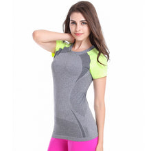 New Women Multi-color Gathered Workout exercise Stretch Fitness Women Clothing Quick Dry T-shirt Top NW