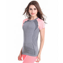 New Women Multi-color Gathered Workout exercise Stretch Fitness Women Clothing Quick Dry T-shirt Top NW