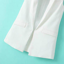 New Women Sleeveless Formal Long Vest V Neck Blazers Suit One Button Jacket Coat NW