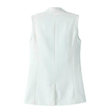 New Women Sleeveless Formal Long Vest V Neck Blazers Suit One Button Jacket Coat NW