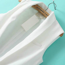 New Women Sleeveless Formal Long Vest V Neck Blazers Suit One Button Jacket Coat NW