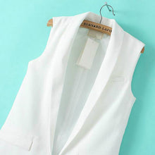 New Women Sleeveless Formal Long Vest V Neck Blazers Suit One Button Jacket Coat NW