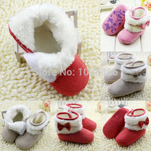 NewInfant Girl Bowknot Fleece Snow Boots Toddler Warm Boots Princess Crib ShoesFree ping NW