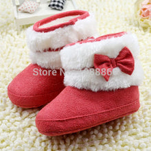 NewInfant Girl Bowknot Fleece Snow Boots Toddler Warm Boots Princess Crib ShoesFree ping NW