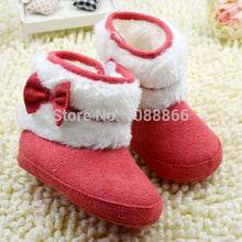 NewInfant Girl Bowknot Fleece Snow Boots Toddler Warm Boots Princess Crib ShoesFree ping NW