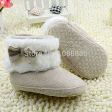 NewInfant Girl Bowknot Fleece Snow Boots Toddler Warm Boots Princess Crib ShoesFree ping NW