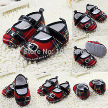 NewInfant Girls Non-Slip Plaid Crib Shoes Toddler Soft Sole Flattie Baby ShoesFree ping NW