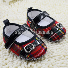 NewInfant Girls Non-Slip Plaid Crib Shoes Toddler Soft Sole Flattie Baby ShoesFree ping NW
