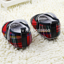 NewInfant Girls Non-Slip Plaid Crib Shoes Toddler Soft Sole Flattie Baby ShoesFree ping NW