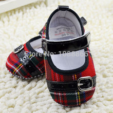 NewInfant Girls Non-Slip Plaid Crib Shoes Toddler Soft Sole Flattie Baby ShoesFree ping NW