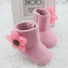 Newborn Baby Girls Big Flower Snow Boots Soft Crib Shoes Toddler Kids Warm Shoes 0-12M NW