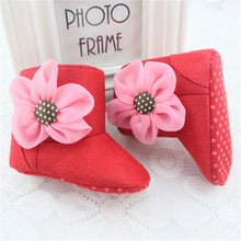 Newborn Baby Girls Big Flower Snow Boots Soft Crib Shoes Toddler Kids Warm Shoes 0-12M NW